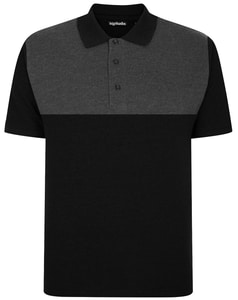 Bigdude Colour Block Polo Shirt Black